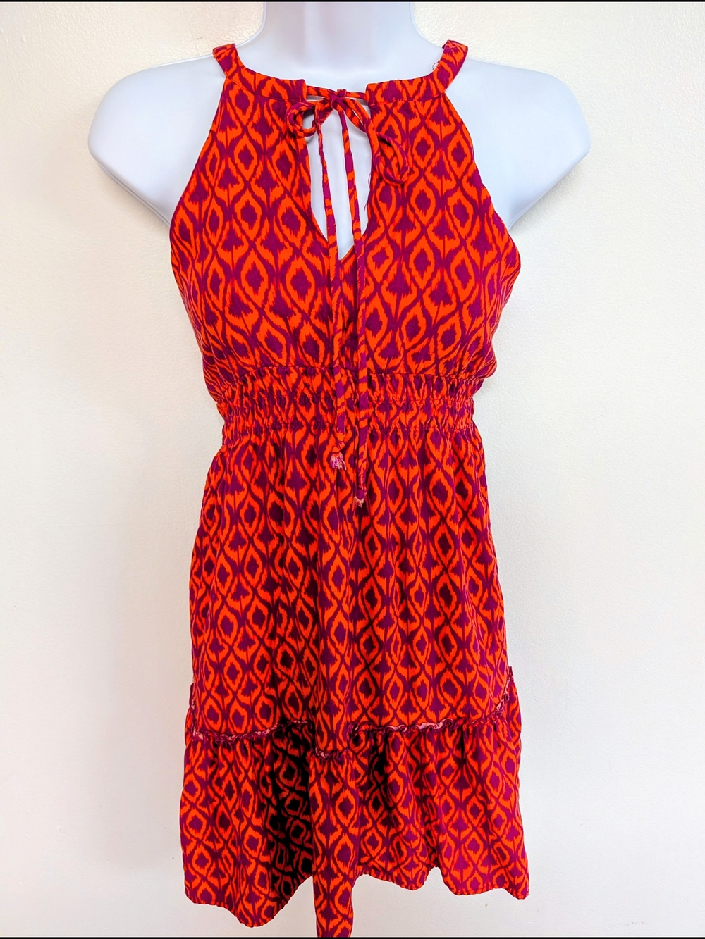 Sleeveless Tie-Neck Radiant Summer Dress